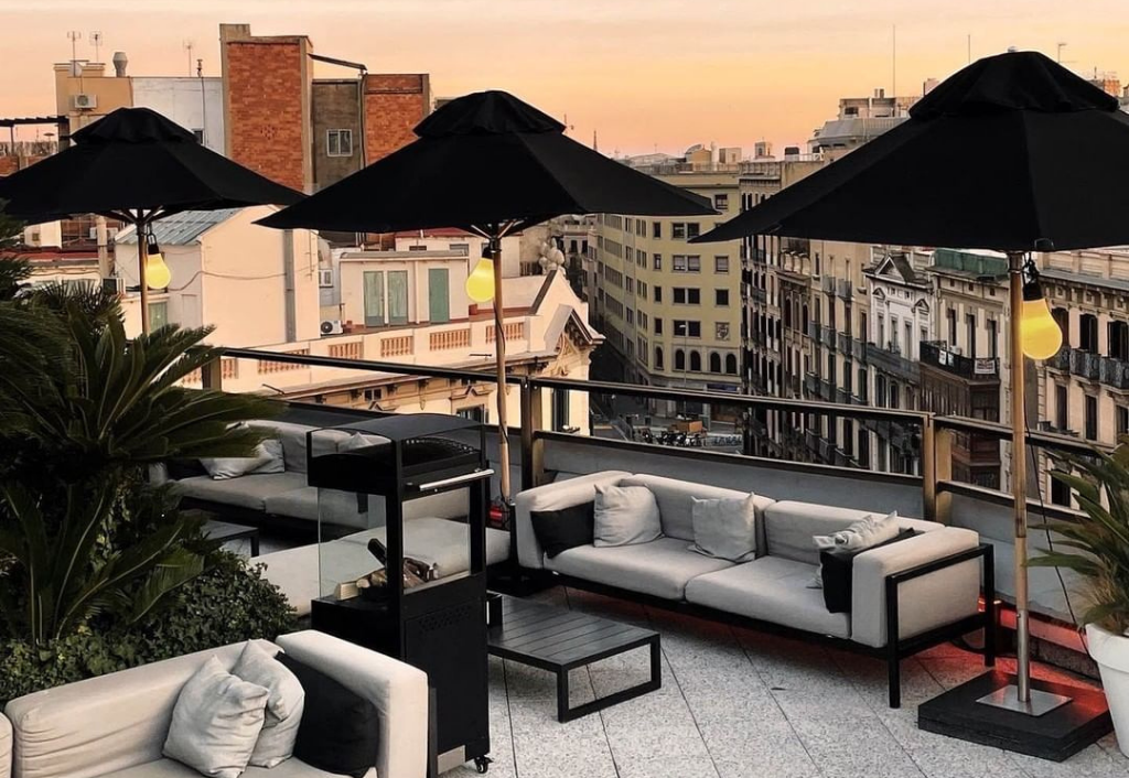 terraces in barcelona, barcelona rooftops, Hotel Claris