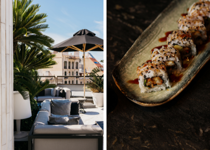 claris terrace barcelona os-kuro activité gastronomique setmana de les terrasses sushi