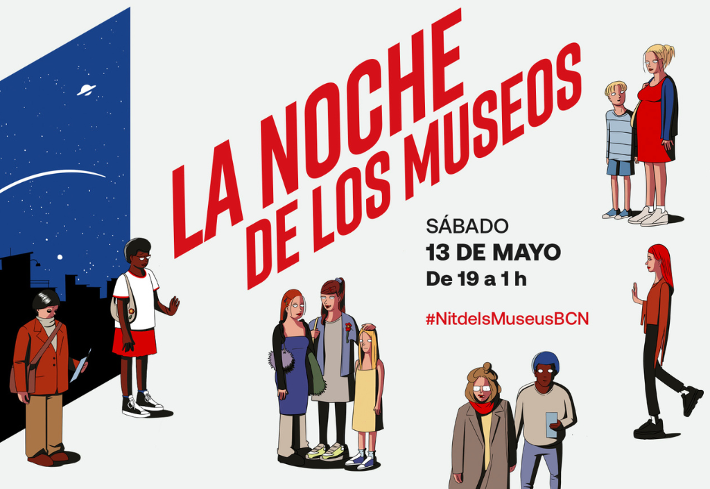 cartel de la Nit dels Museus 2023 Barcelona Día de los Museos